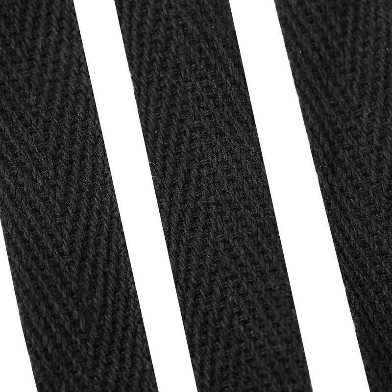 Abbaoww 50 Yards Cotton Twill Tape Ribbon 1/2 Inch, Soft Natural Webbing Tape Herringbone Tape for Sewing DIY Craft, Black - Image 3